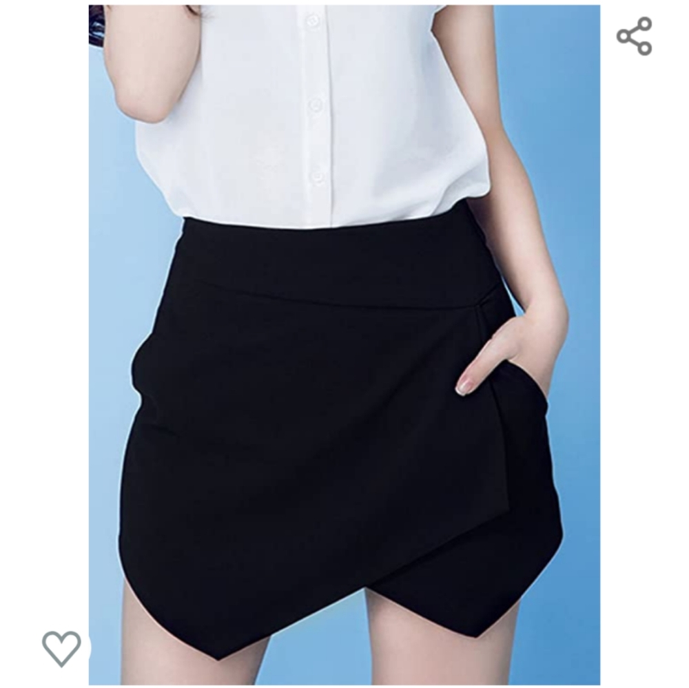 New black layered skort